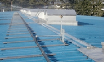 循环式工場屋顶散水装置的试验运转状况